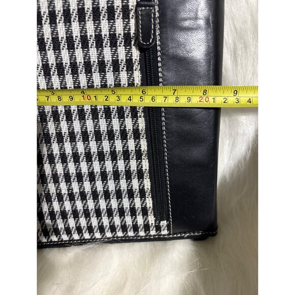 Houndstooth & Faux Leather Zippered Notebook Portfolio Organizer - Picture 6 of 6